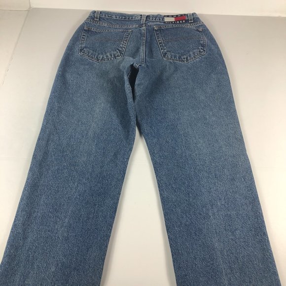VTG Tommy Hilfiger Jeans Men's 30* Straight Leg Blue Faded Stained Denim Pants - Picture 10 of 16